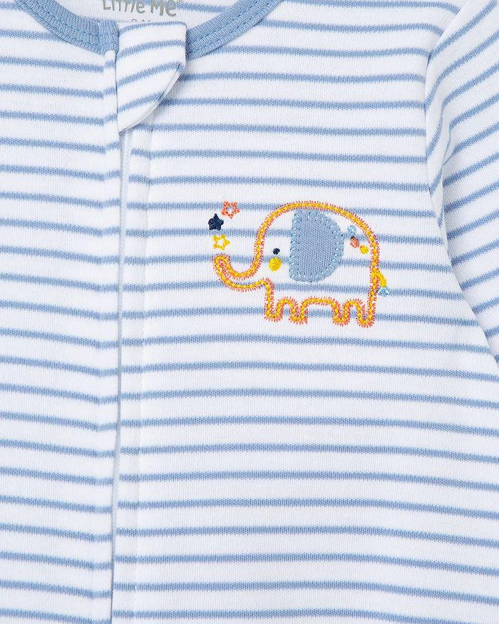 商品Little Me|Boys' Cotton Striped Elephant Footie & Hat Set - Baby,价格¥110,第3张图片详细描述