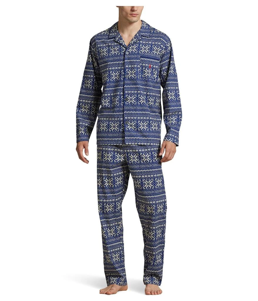 商品Ralph Lauren|Folded Woven Long Sleeve PJ Top & PJ Pants,价格¥844,第1张图片