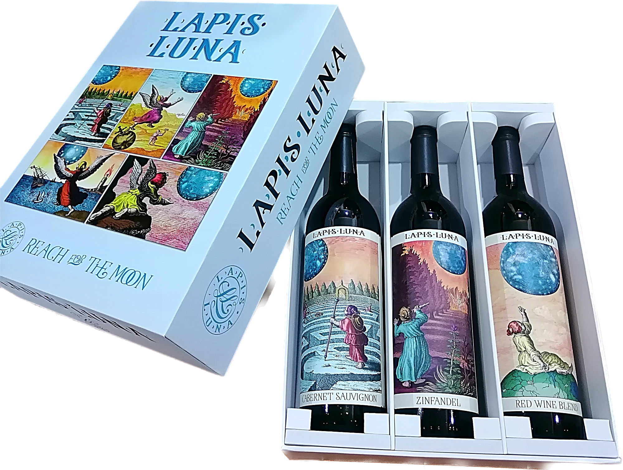 商品[国内直发] Lapis Luna|望月酒庄礼盒3瓶套装（赤霞珠，仙粉黛，混酿） | Lapis Luna Gift Box (North Coast, CA),价格¥688,第1张图片