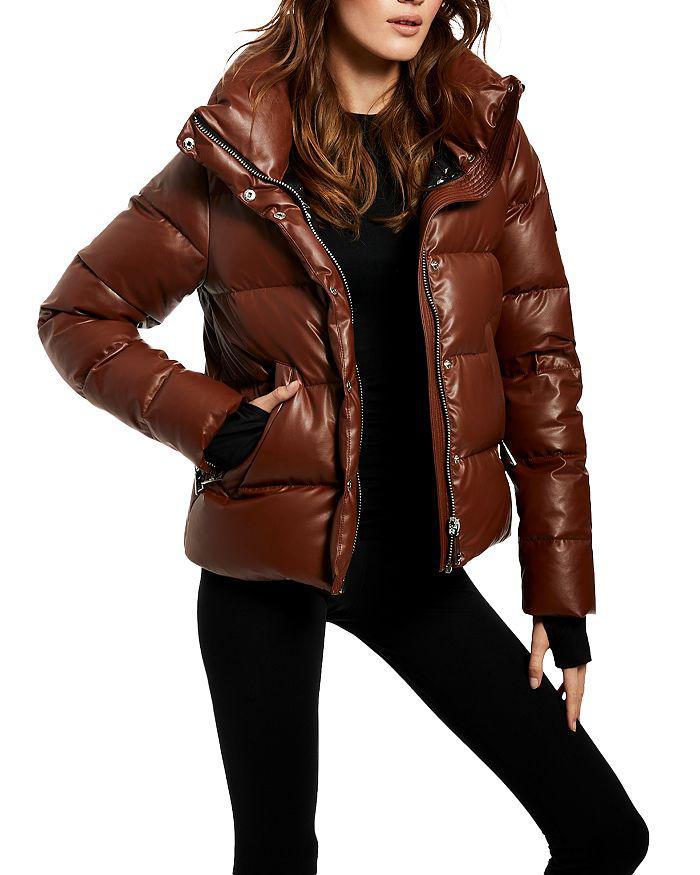 Isabel Faux Leather Puffer Coat商品第5张图片规格展示