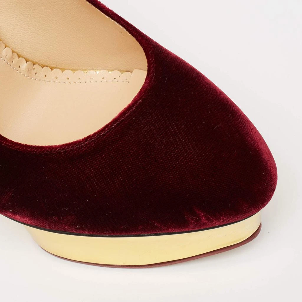 Charlotte Olympia Burgundy Velvet Dolly Platform Pumps Size 41 商品