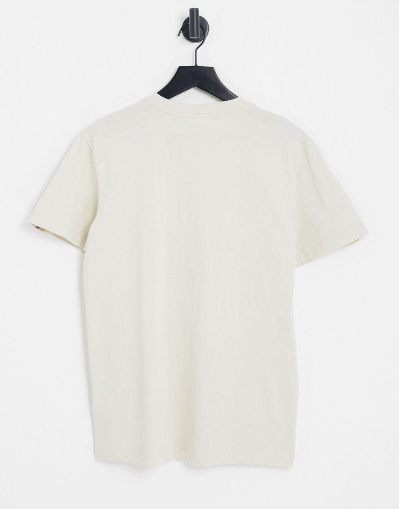 Calvin Klein Jeans contrast shoulder tape t-shirt in stone商品第3张图片规格展示