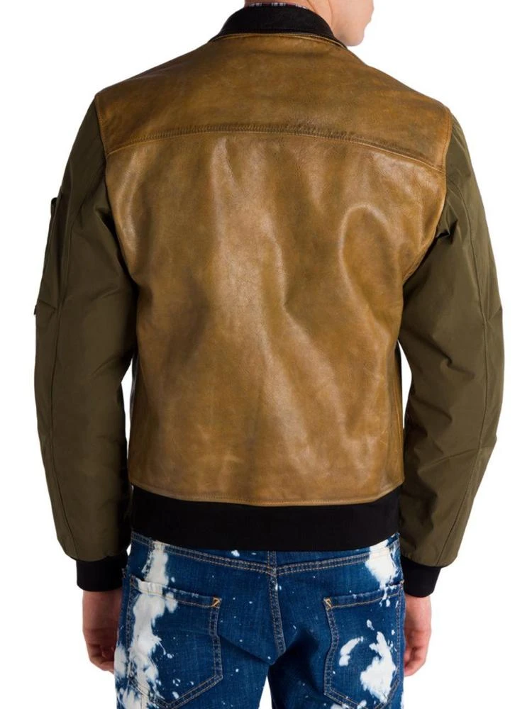 商品DSQUARED2|Colorblock Leather Jacket,价格¥5488,第2张图片详细描述