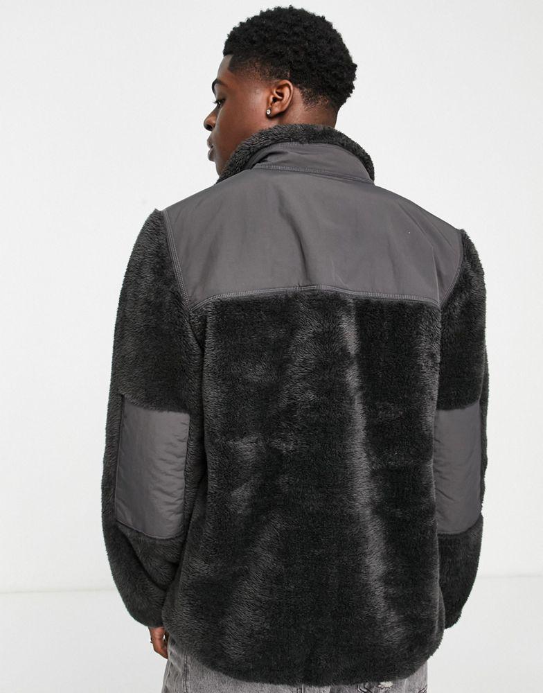 Carhartt WIP jackson pile half zip fleece sweat in black商品第3张图片规格展示