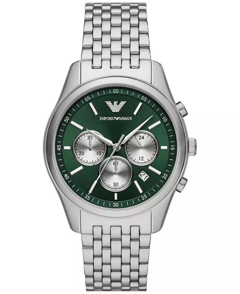 商品Emporio Armani|Men's Chronograph Stainless Steel Bracelet Watch 41mm,价格¥2430,第1张图片