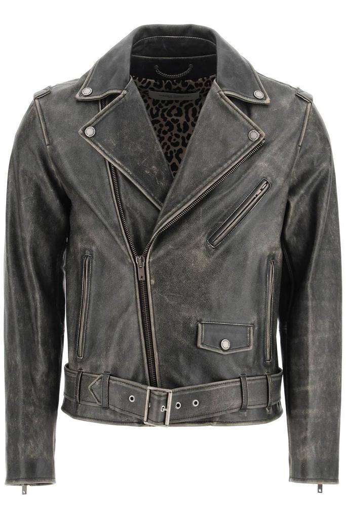 DISTRESSED LEATHER BIKER JACKET商品第1张图片规格展示