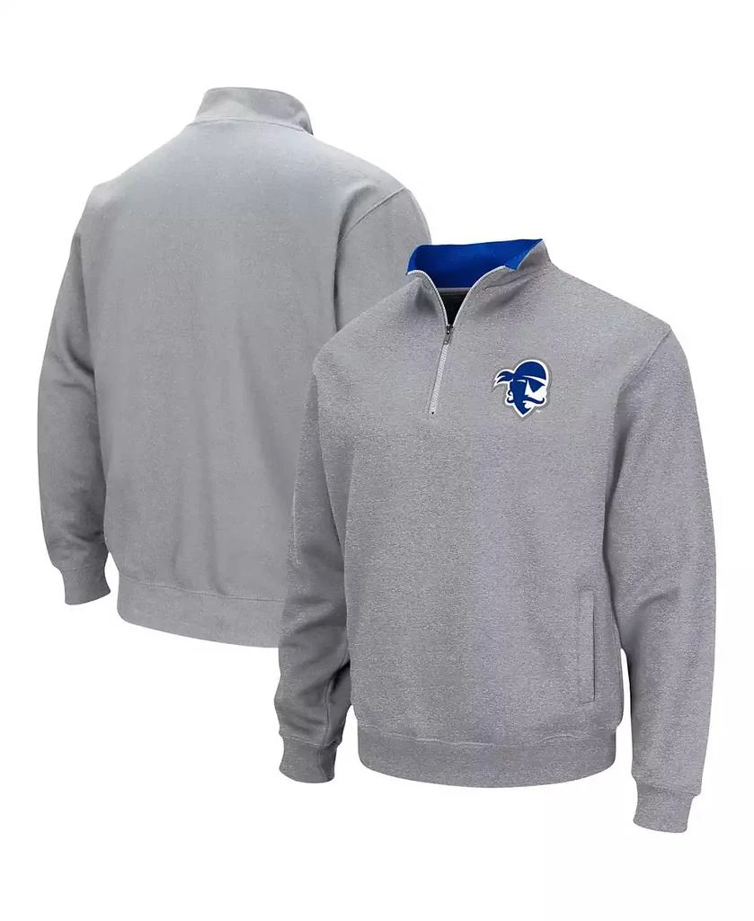 商品Colosseum|Men's Heathered Gray Seton Hall Pirates Tortugas Team Logo Quarter-Zip Jacket,价格¥280,第2张图片详细描述