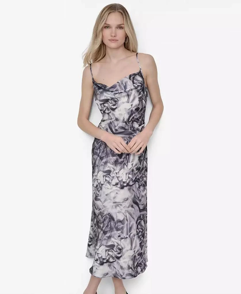 商品DKNY|Women's Sleeveless Cowl Neck Midi Slip Dress,价格¥1023,第3张图片详细描述