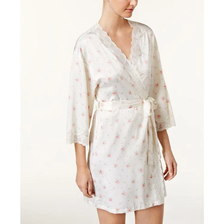 商品Ralph Lauren|Lace-Trimmed Printed Satin Wrap Robe,价格¥416,第2张图片详细描述