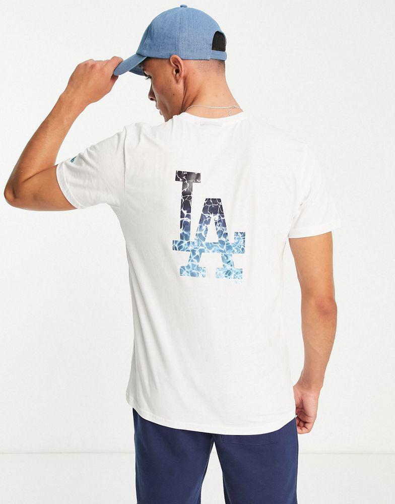 New Era LA Dodgers pool infill print t-shirt in white商品第4张图片规格展示