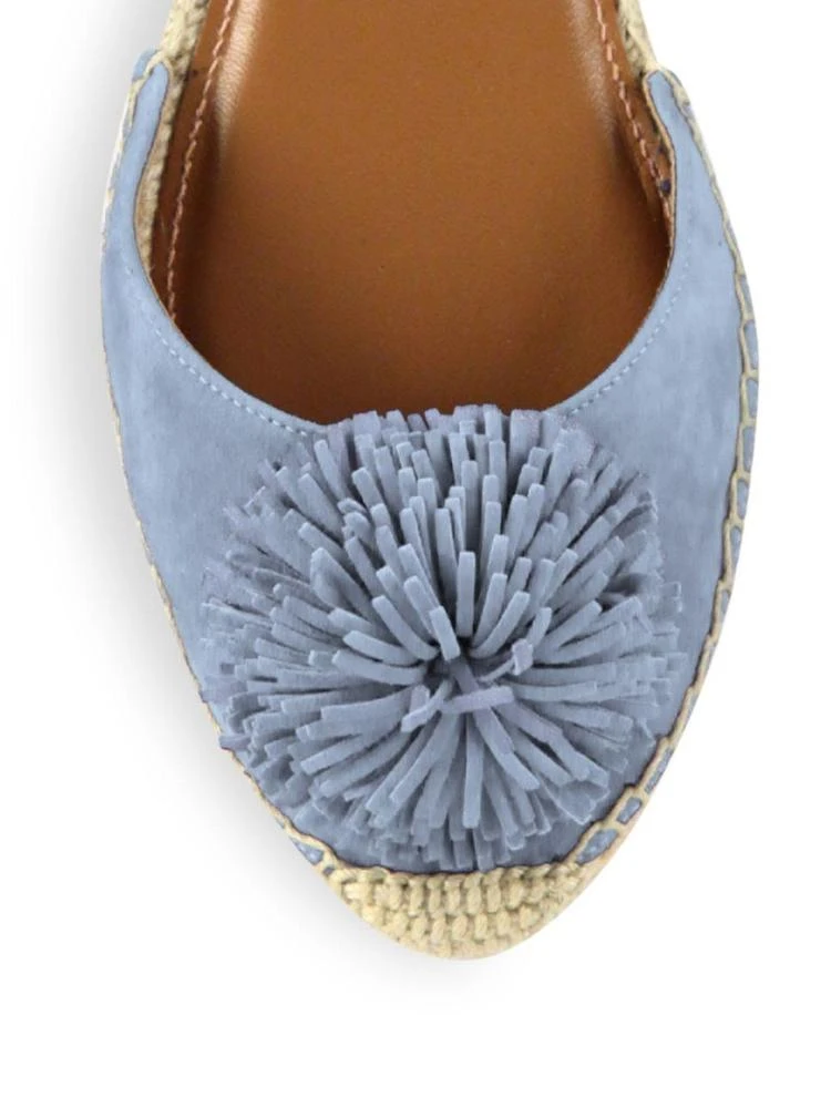 商品Aquazzura|Sunshine Pom-Pom Suede Espadrille Flats,价格¥1784,第3张图片详细描述