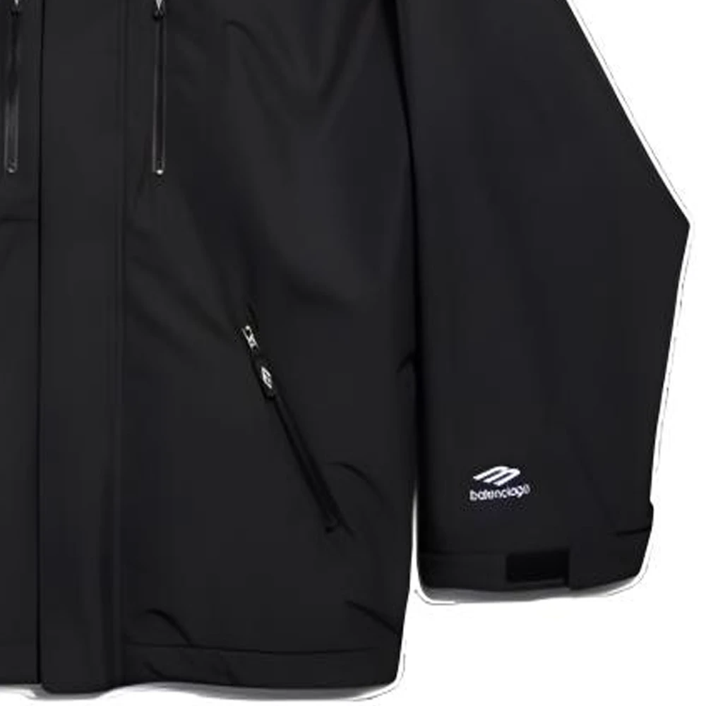 商品[国内直发] Balenciaga|巴黎世家 FW24 SKIWEAR系列 字母连帽拉链长袖夹克外套 男款 黑色,价格¥38410,第7张图片详细描述