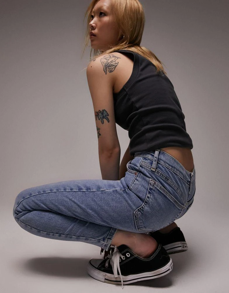 商品Topshop|Topshop Petite high rise Jamie jeans in bleach,价格¥158,第5张图片详细描述
