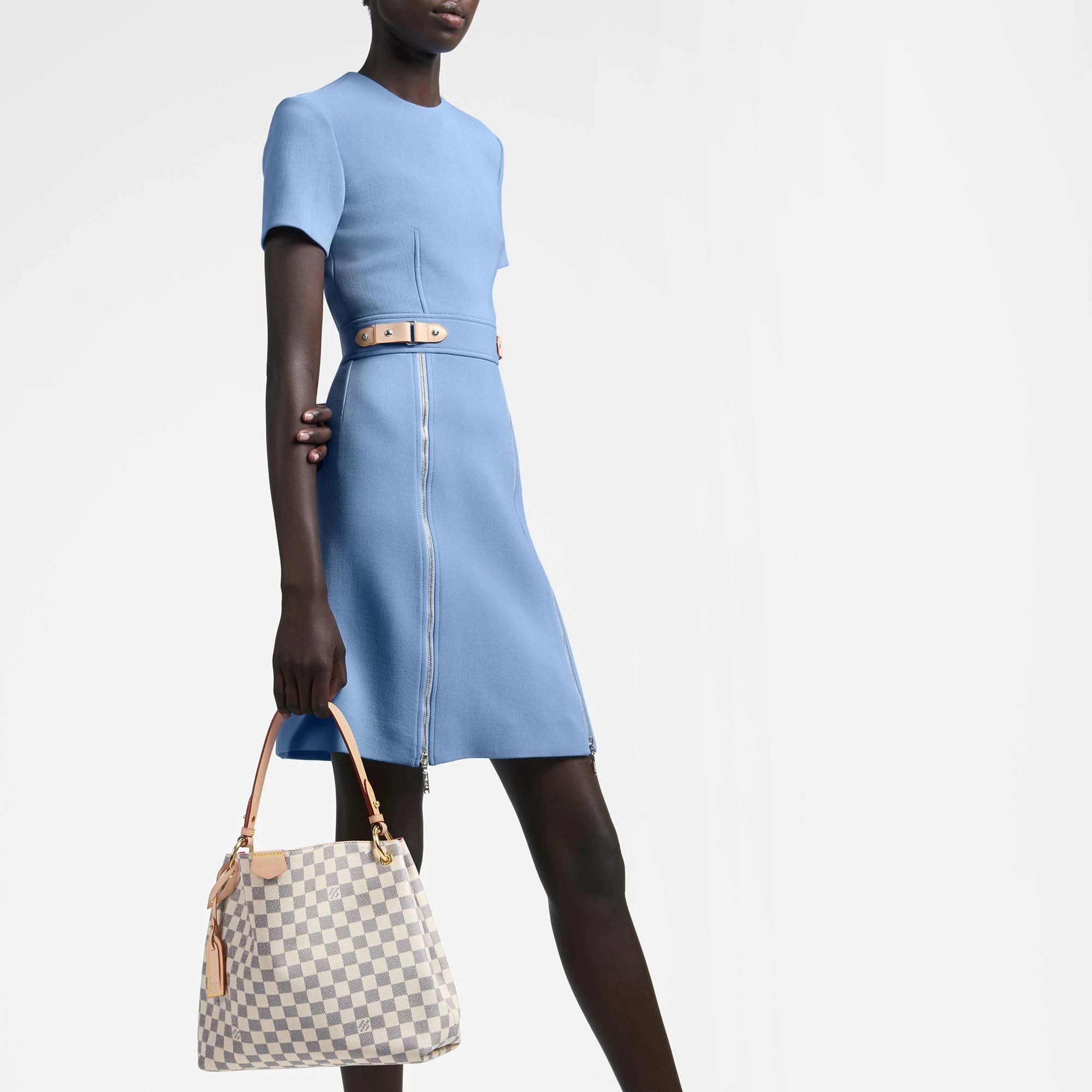 商品[国内直发] Louis Vuitton|Graceful 棋盘格纹 牛皮 hobo包托特包手提包 小号 女款 白色,价格¥20401,第7张图片详细描述