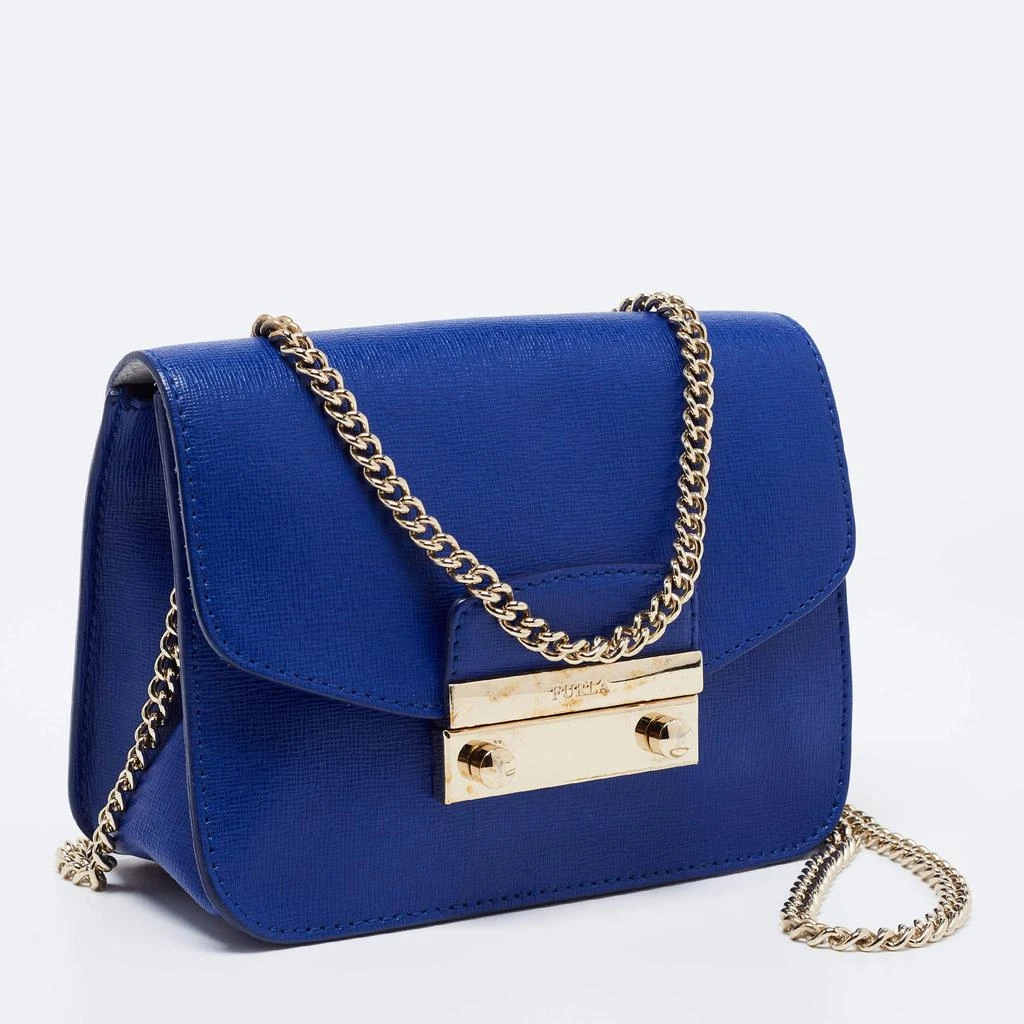 商品[二手商品] Furla|Furla Royal Blue Saffiano Leather Mini Metropolis Chain Shoulder Bag,价格¥1273,第3张图片详细描述