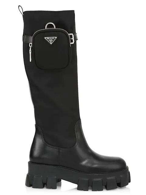 商品Prada|Tall Leather Boots,价格¥11704,第1张图片