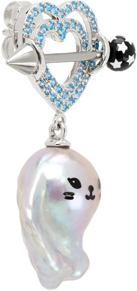 商品JIWINAIA|Silver & Blue Kitten Baroque Pearl Single Earring,价格¥1487,第2张图片详细描述