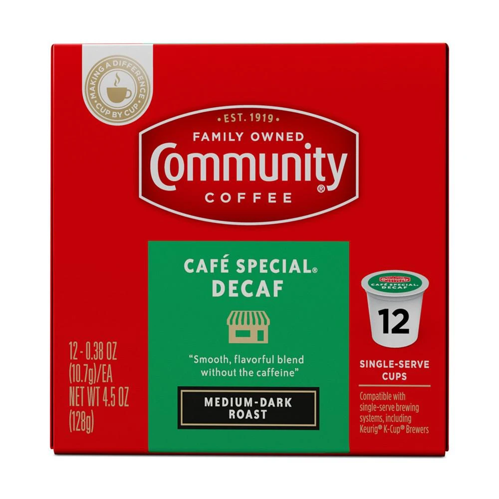 商品Community Coffee|Café Special Decaf Medium-Dark Roast Single Serve Pods, Keurig K-Cup Brewer Compatible, 72 Ct,价格¥561,第5张图片详细描述