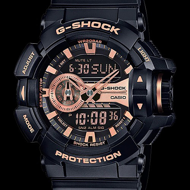 卡西欧（CASIO）手表 g-shock系列运动男表 黑色橡胶带GA-400GB-1A4-黑色-GA-400GB-1A4商品第2张图片规格展示