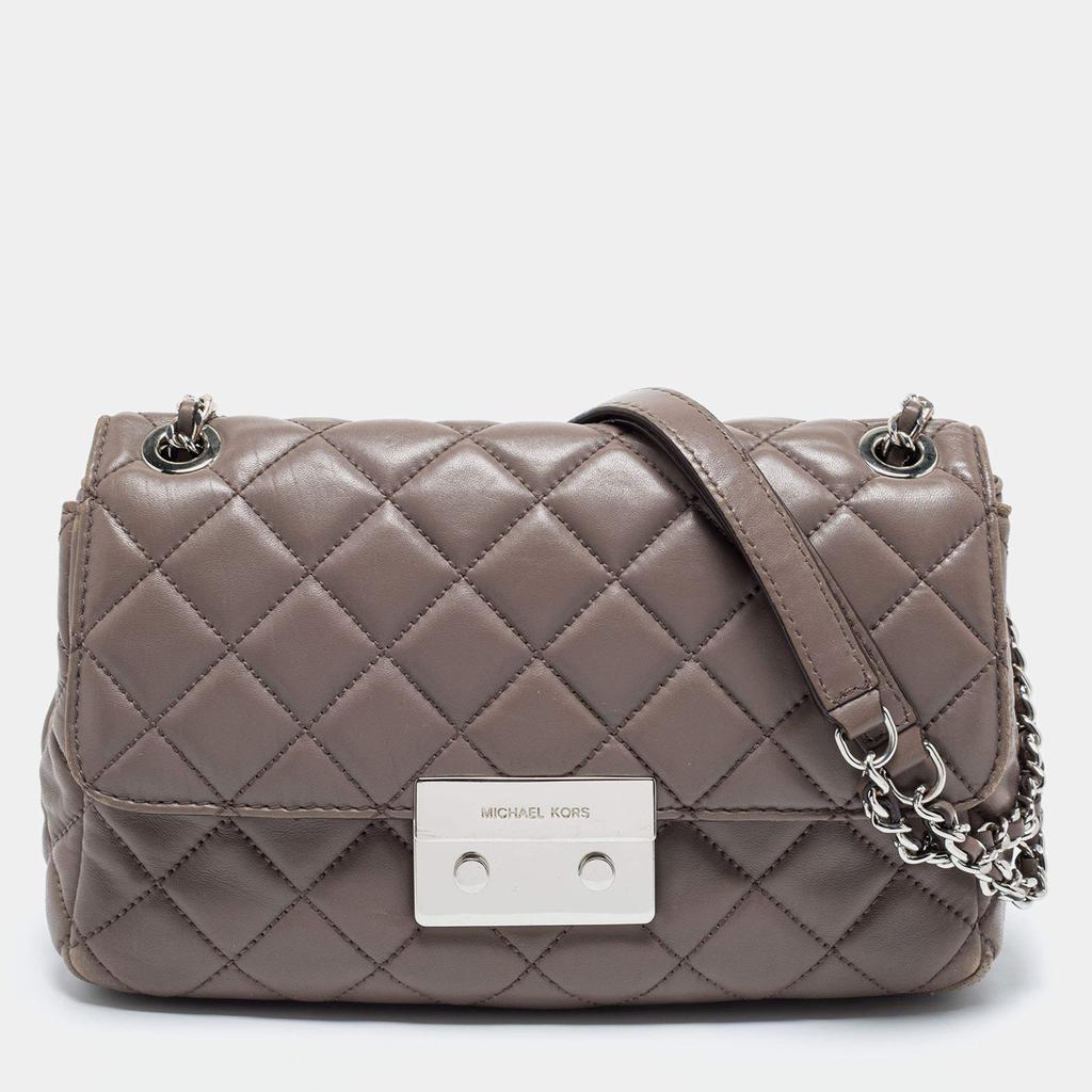 商品[二手商品] Michael Kors|Michael Kors Dark Beige Quilted Leather Sloan Shoulder Bag,价格¥1352,第1张图片