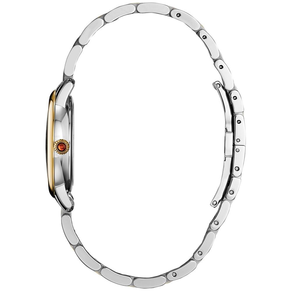 Women's Swiss Slimline Diamond (1/20 ct. t.w.) Two-Tone Stainless Steel Bracelet Watch 30mm商品第2张图片规格展示