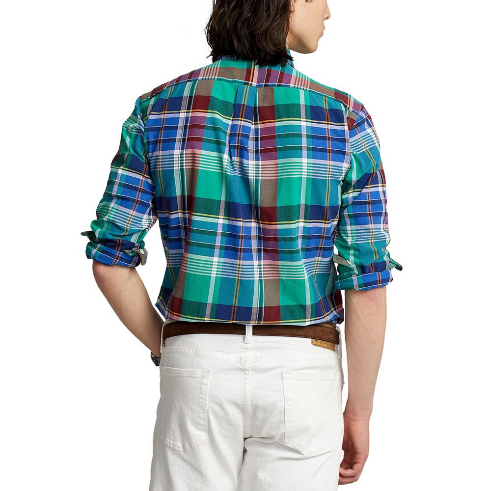 Men's Classic-Fit Plaid Oxford Shirt商品第2张图片规格展示
