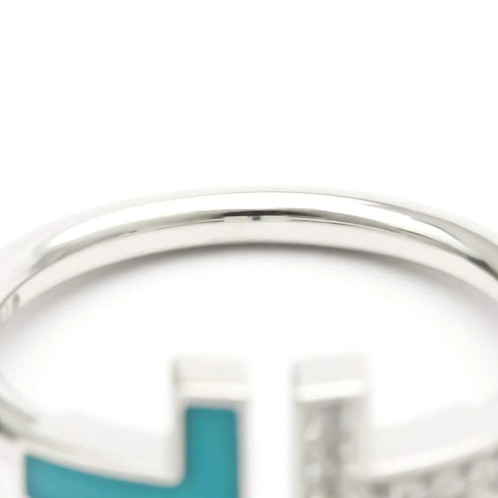 商品[二手商品] Tiffany & Co.|Tiffany & Co. T Wire Band 18K White Gold Diamond Turquoise Ring EU 53,价格¥14779,第5张图片详细描述