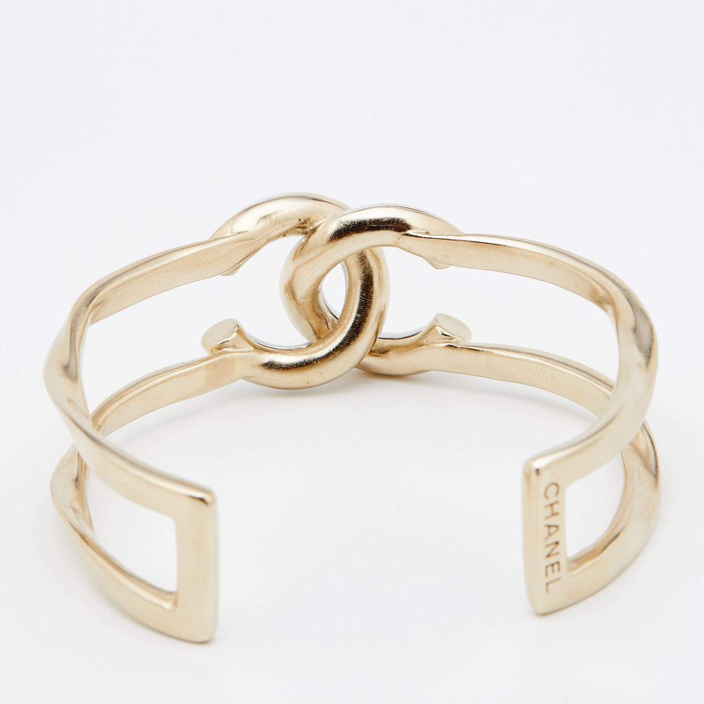 Chanel Two Tone CC Twisted Cuff Bangle商品第4张图片规格展示