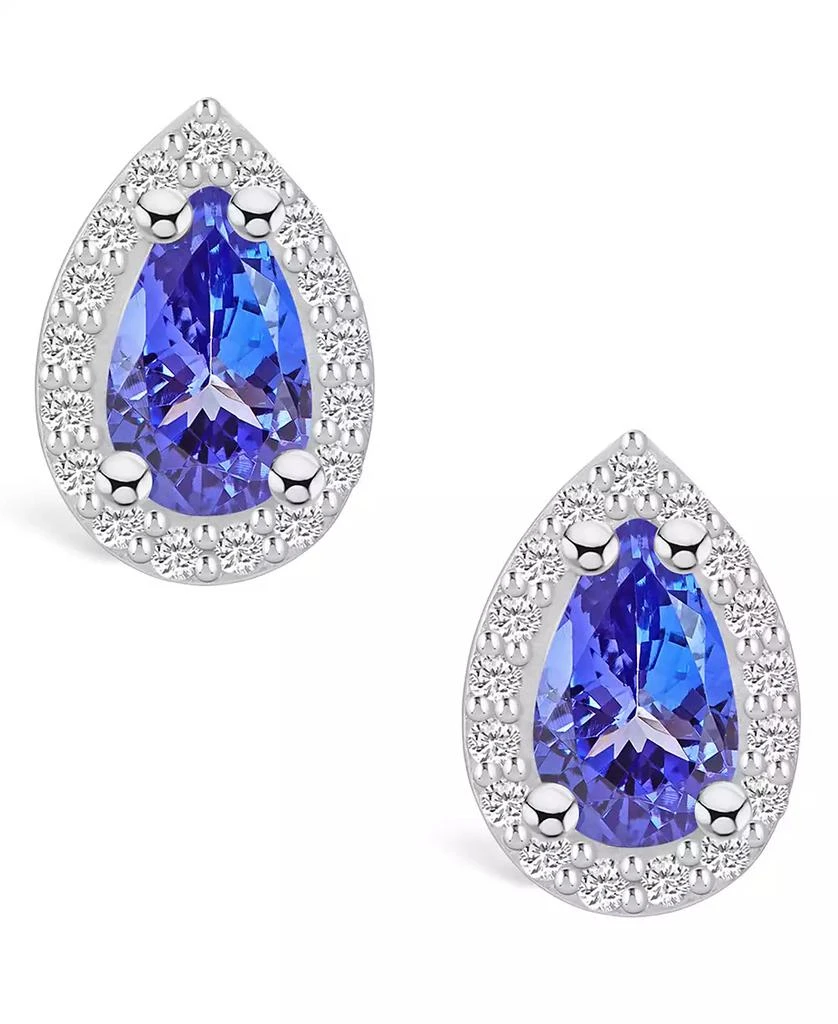 商品Macy's|Tanzanite (1-3/4 Ct. t.w.) and Diamond (1/3 Ct. t.w.) Halo Stud Earrings,价格¥33346,第3张图片详细描述