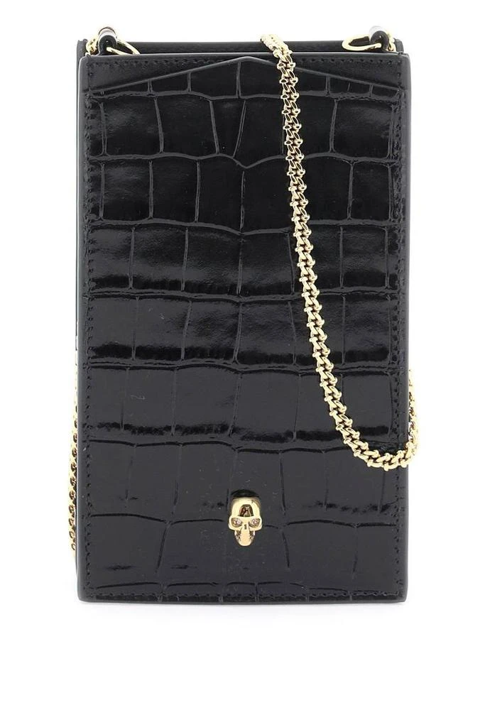 商品Alexander McQueen|Alexander mcqueen skull crossbody phone holder,价格¥2681,第1张图片