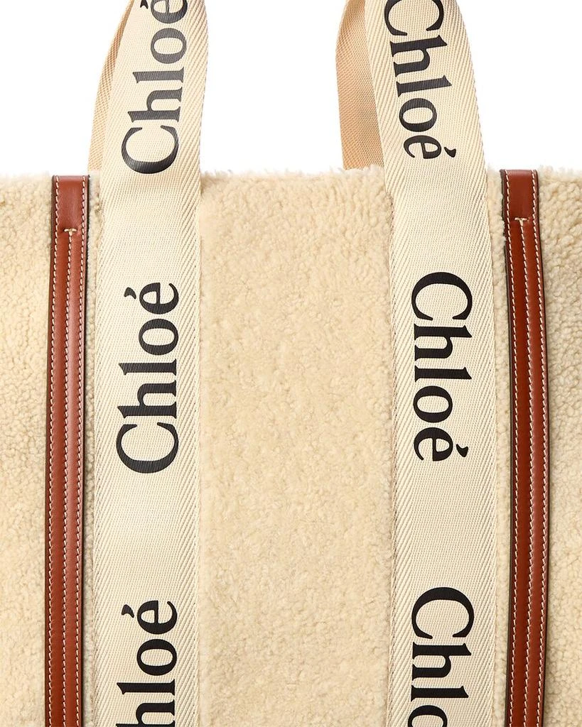 商品Chloé|Chloé Woody Large Shearling & Leather Tote,价格¥12316,第2张图片详细描述