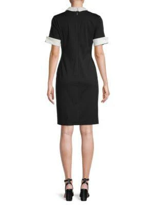 商品Karl Lagerfeld Paris|Faux Pearl Colorblock Sheath Dress,价格¥338,第2张图片详细描述