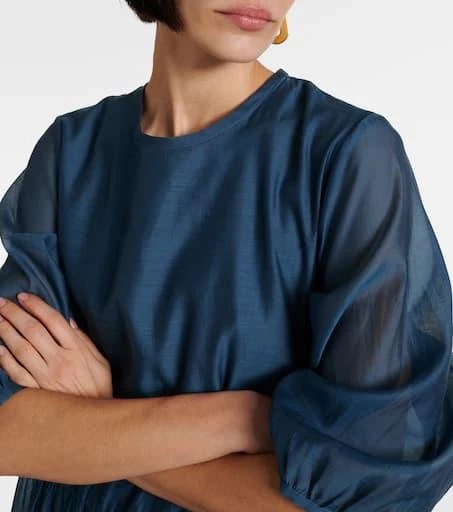 商品Max Mara|Etienne cotton and silk voile midi dress,价格¥5913,第4张图片详细描述