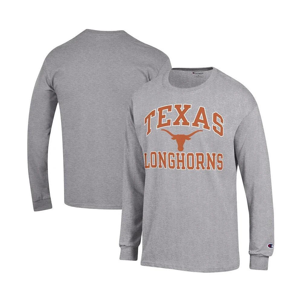 商品CHAMPION|Men's Heather Gray Texas Longhorns High Motor Long Sleeve T-shirt,价格¥236,第1张图片
