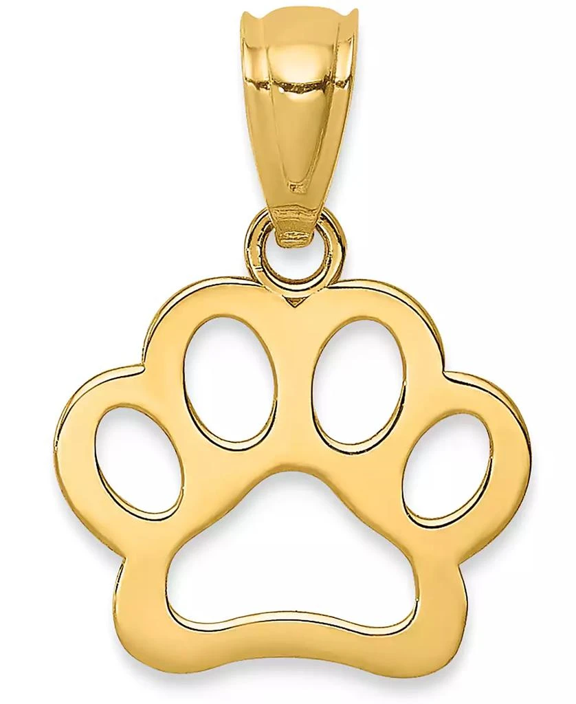 商品Macy's|Paw Print Openwork Charm Pendant in 14k Yellow Gold,价格¥2314,第1张图片