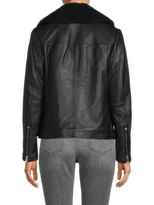 商品Michael Kors|Missy Faux Fur Leather Jacket,价格¥1341,第4张图片详细描述