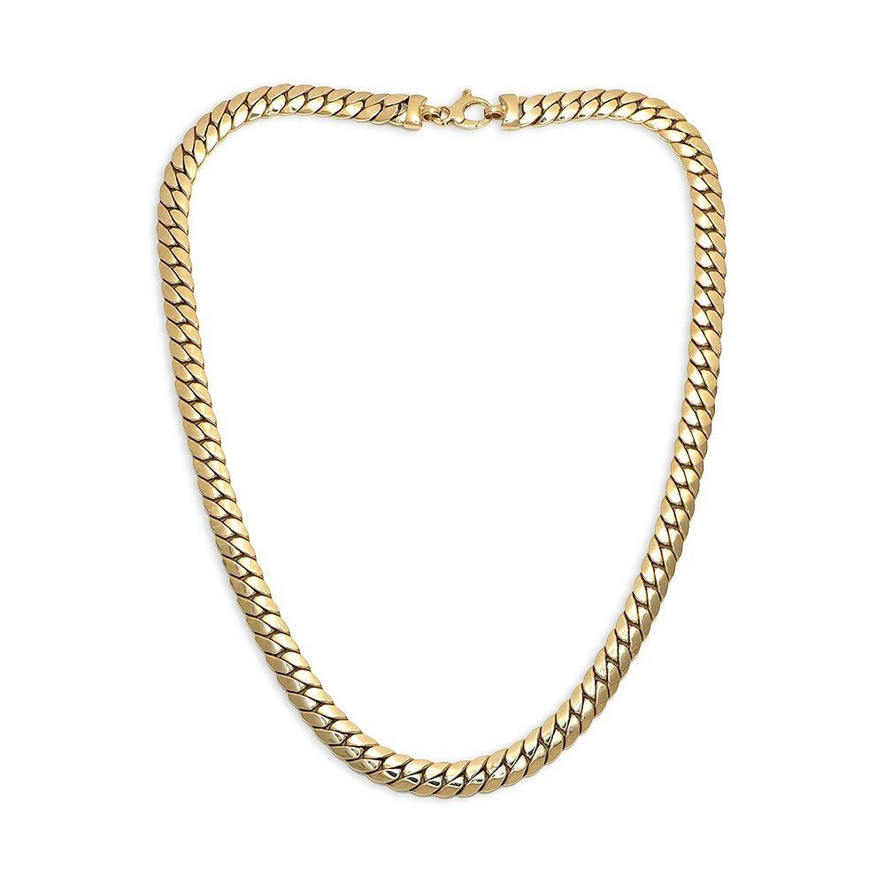 14K Yellow Gold Herringbone Curb Link Necklace, 18" 商品