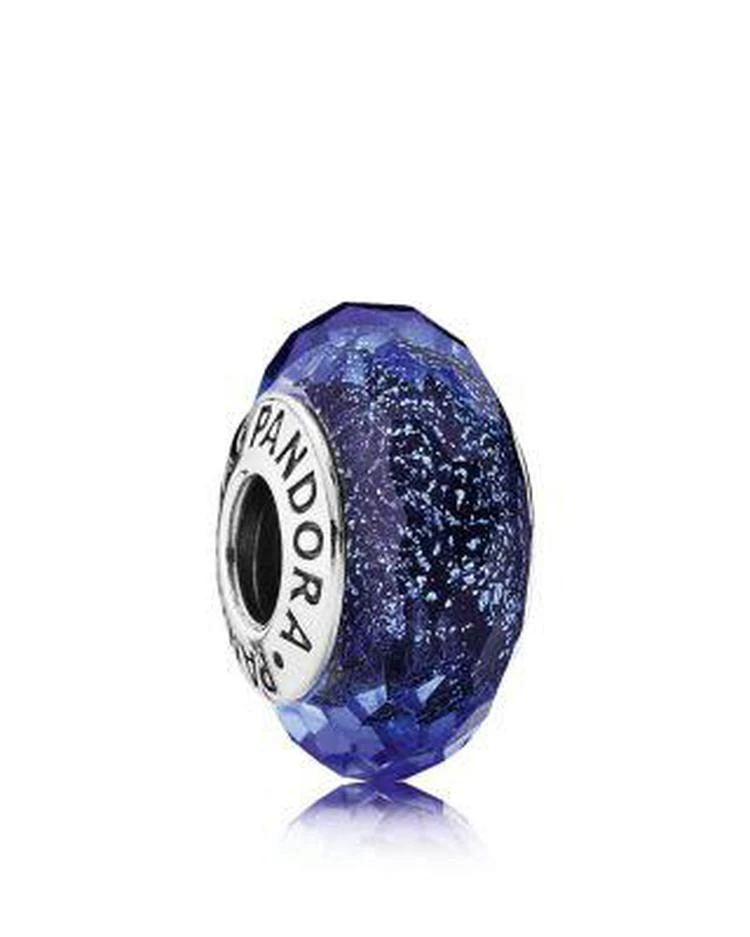 商品PANDORA|Charm - Sterling Silver & Murano Glass Blue Fascinating Iridescence, Moments Collection,价格¥376,第1张图片