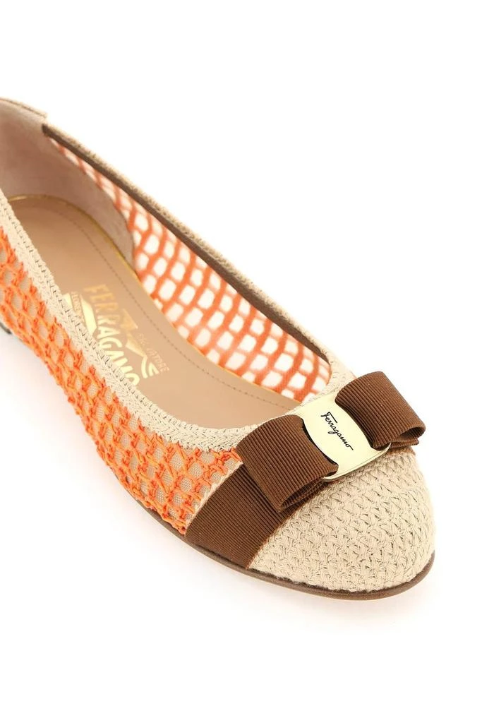 商品Salvatore Ferragamo|VARINA RAFFIA BALLET FLATS,价格¥3417,第4张图片详细描述