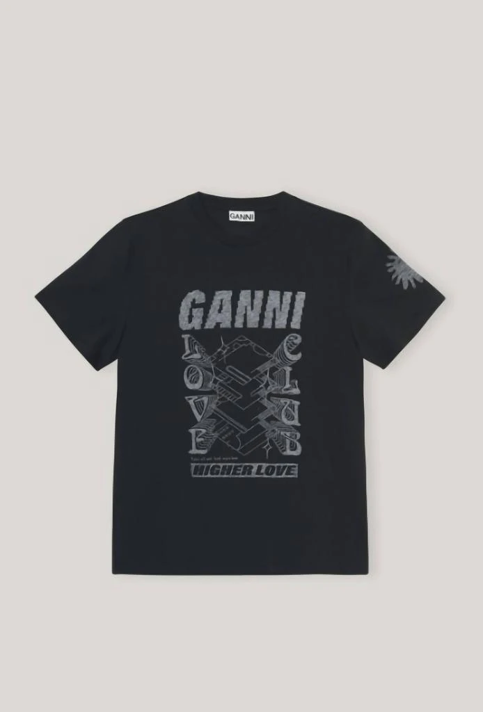 商品Ganni|Love Club Tee In Phantom,价格¥684,第2张图片详细描述