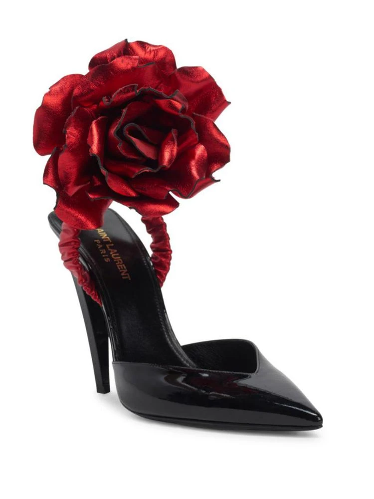 商品Yves Saint Laurent|Freja Flower-Applique Patent Leather Pumps,价格¥6285,第1张图片