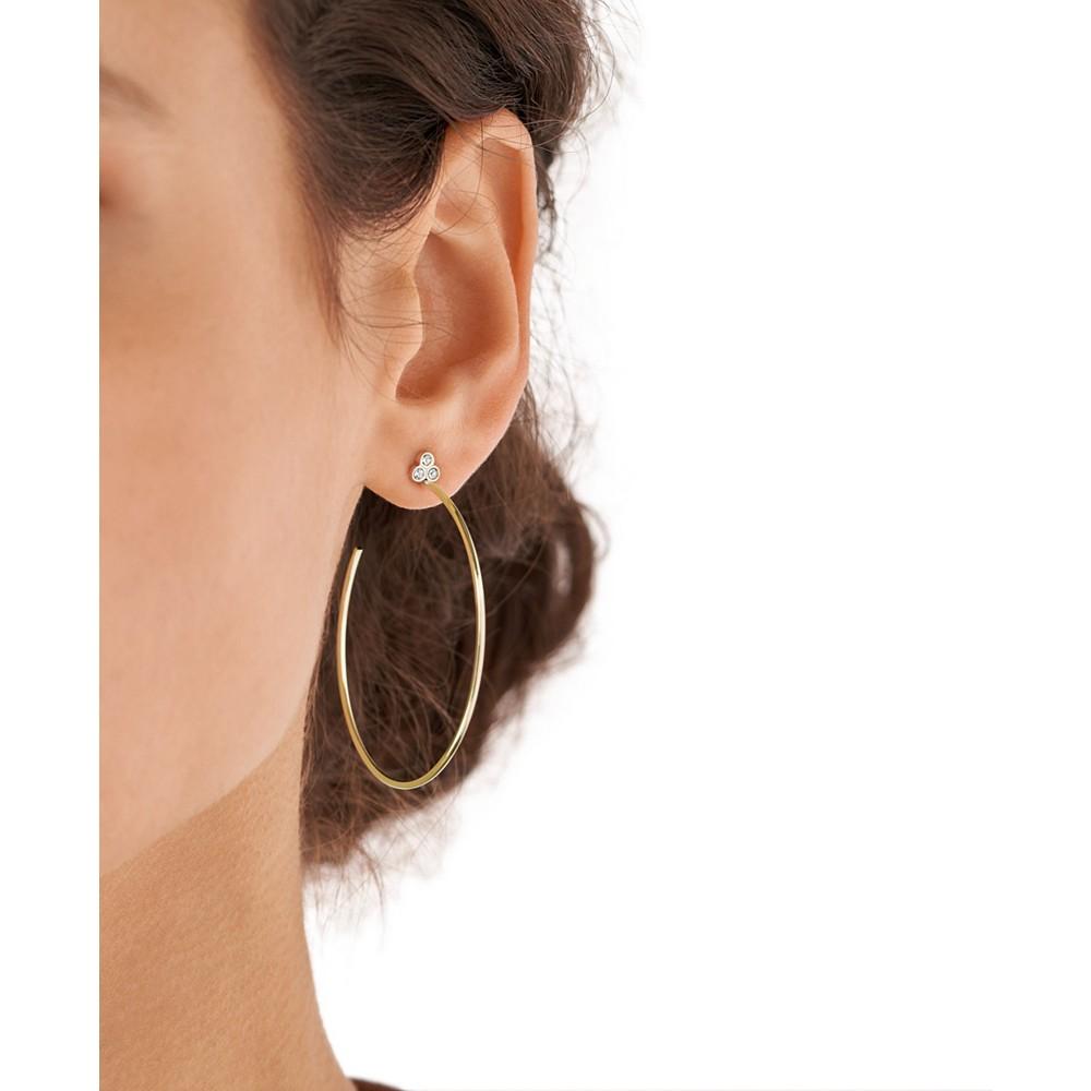 Sutton Trio Glitz Gold-tone Stainless Steel Hoop Earrings商品第3张图片规格展示