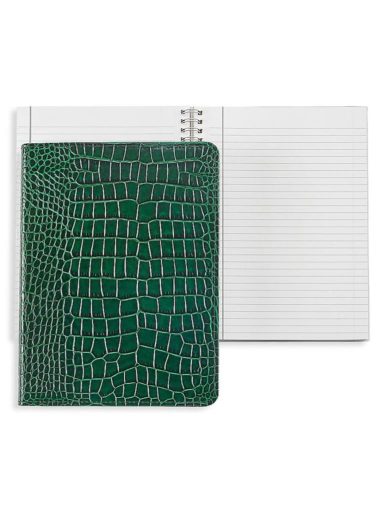 商品Graphic Image|Gemstone Croc-Embossed Leather Refillable Notebook,价格¥883,第1张图片