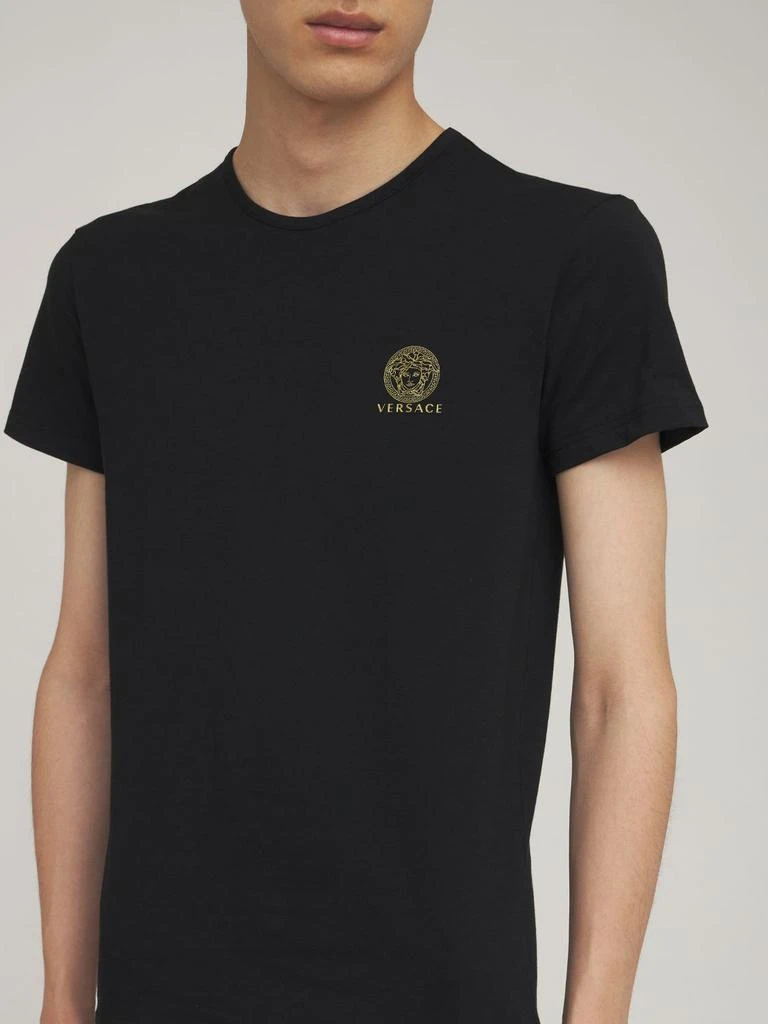 商品Versace|Logo Print Stretch Cotton T-shirt,价格¥495,第1张图片详细描述