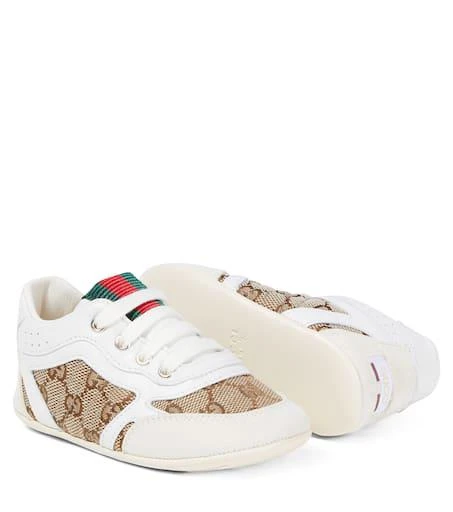 商品Gucci|Baby Gucci Re-Web leather-trimmed sneakers,价格¥3072,第5张图片详细描述
