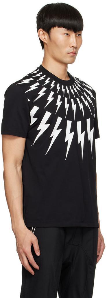 商品Neil Barrett|Black Fair Isle Thunderbolt T-Shirt,价格¥1412,第4张图片详细描述