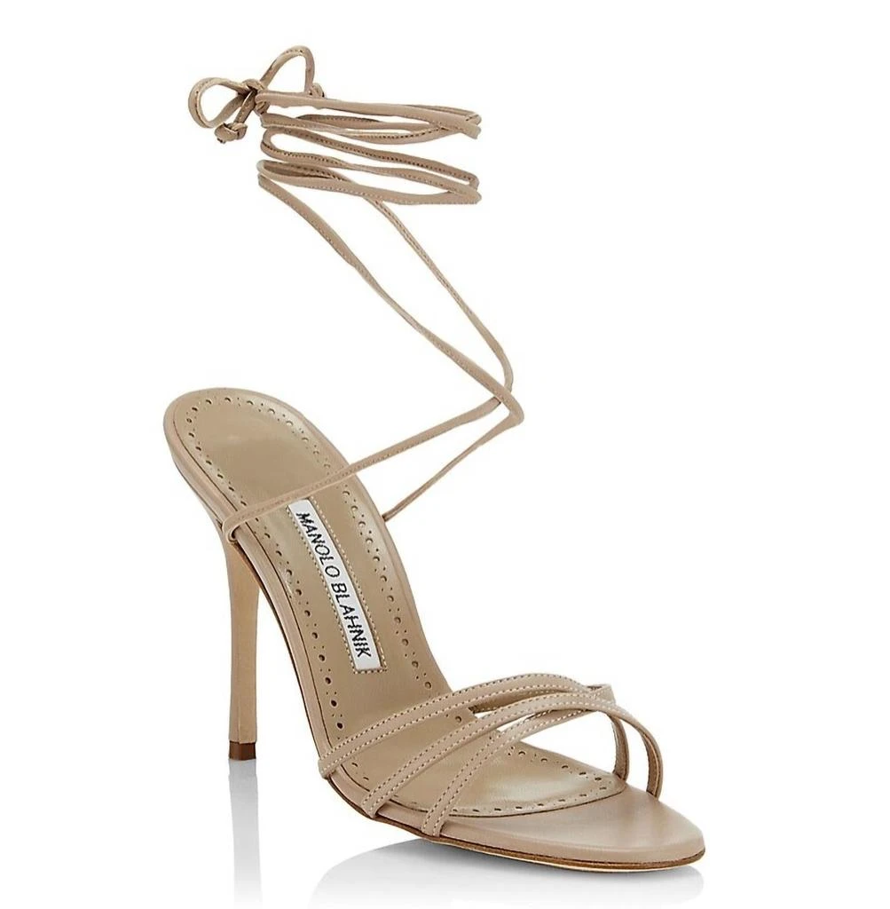 商品Manolo Blahnik|Leva Heels Sandal In Cream Nude,价格¥3263,第1张图片