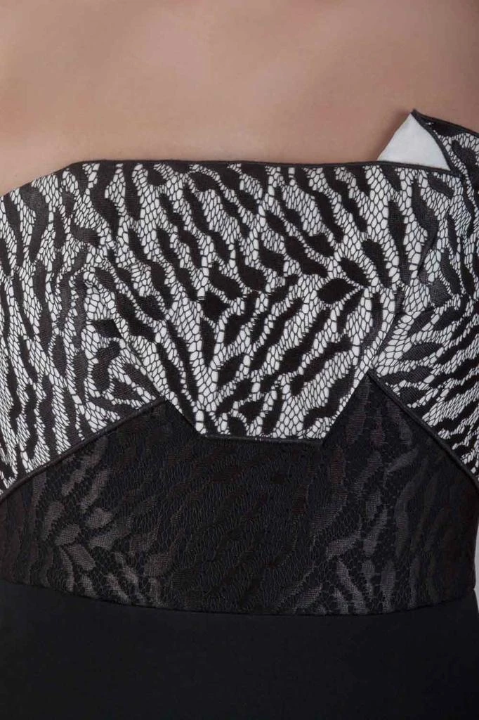 商品[二手商品] ROLAND MOURET|Roland Mouret Monochrome Lace Mantis Strapless Cropped Peplum Top M,价格¥943,第4张图片详细描述