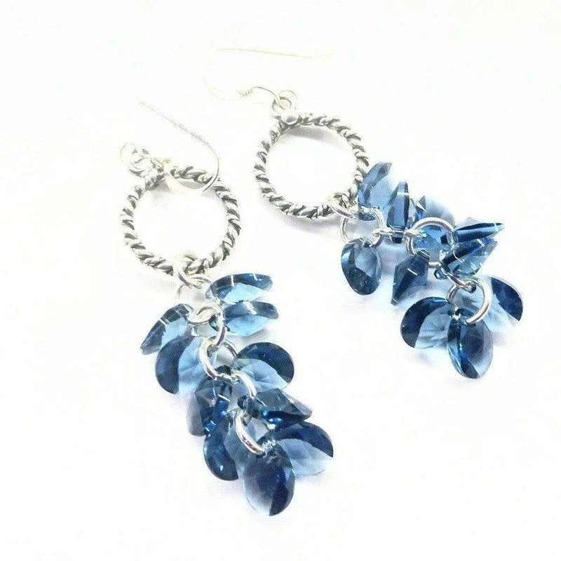 商品Alexa Martha Designs|Sterling Silver Denim Blue Crystal Cluster Earrings,价格¥748,第2张图片详细描述