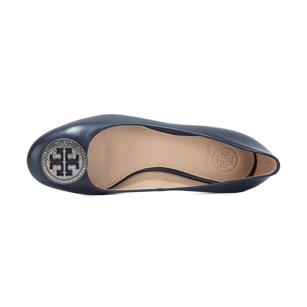 TORY BURCH 女士Liana系列海军蓝色小牛皮高跟鞋 46258-403 商品